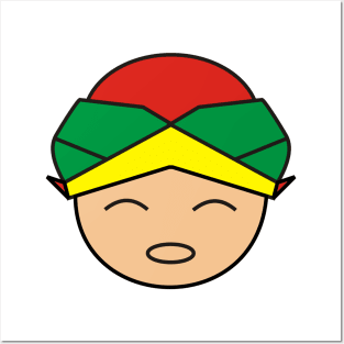 Smiling Red Green Yellow Blangkon Boy Posters and Art